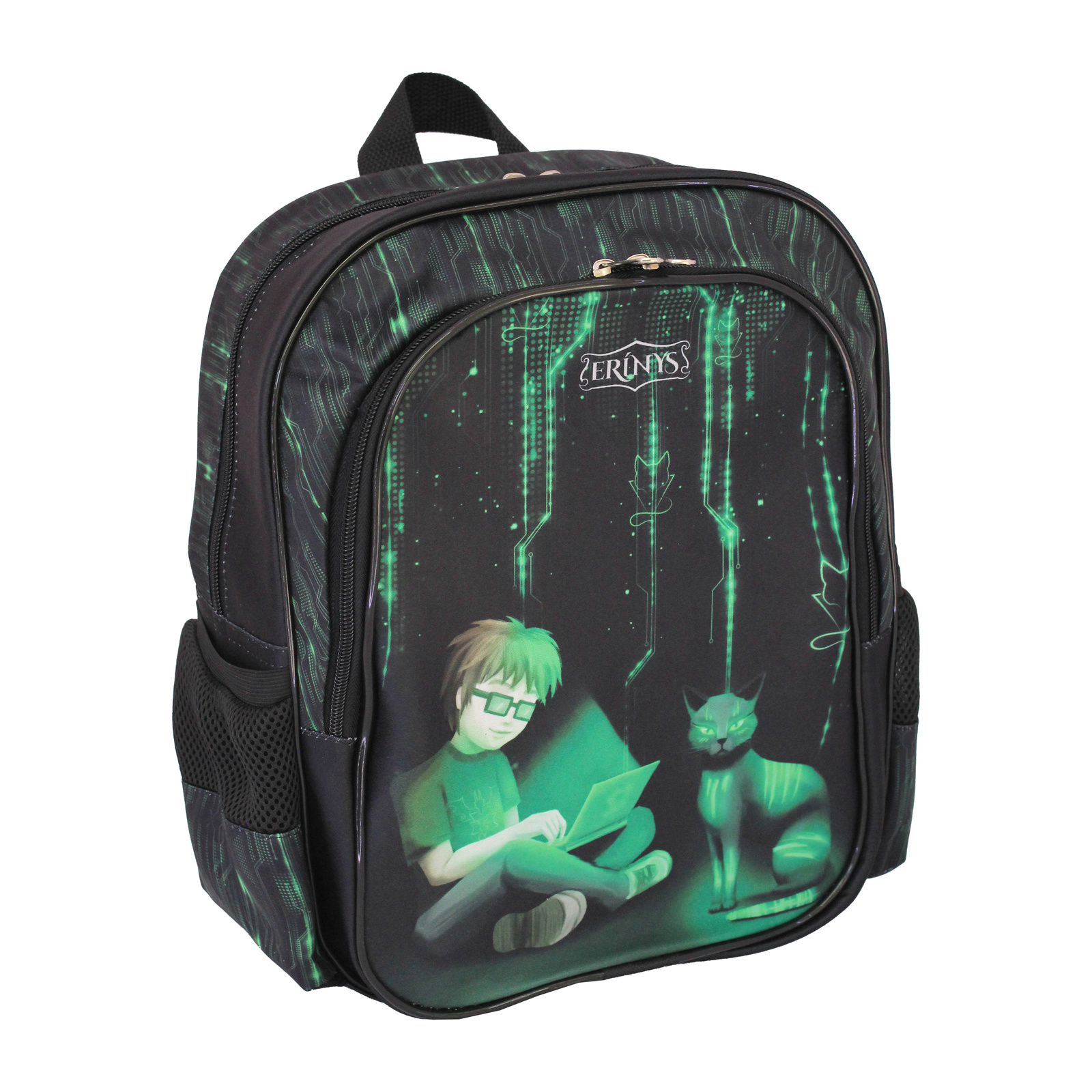 Mochila infantil masculina LS Erinys verde Alec 2 divisões – MO4520